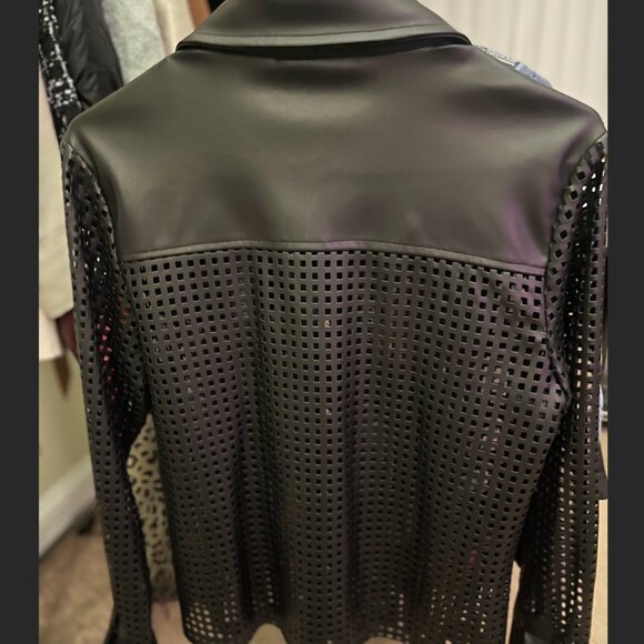 Dolce Cabo- Faux Leather Laser Cut Shirt - Picture 3 of 3